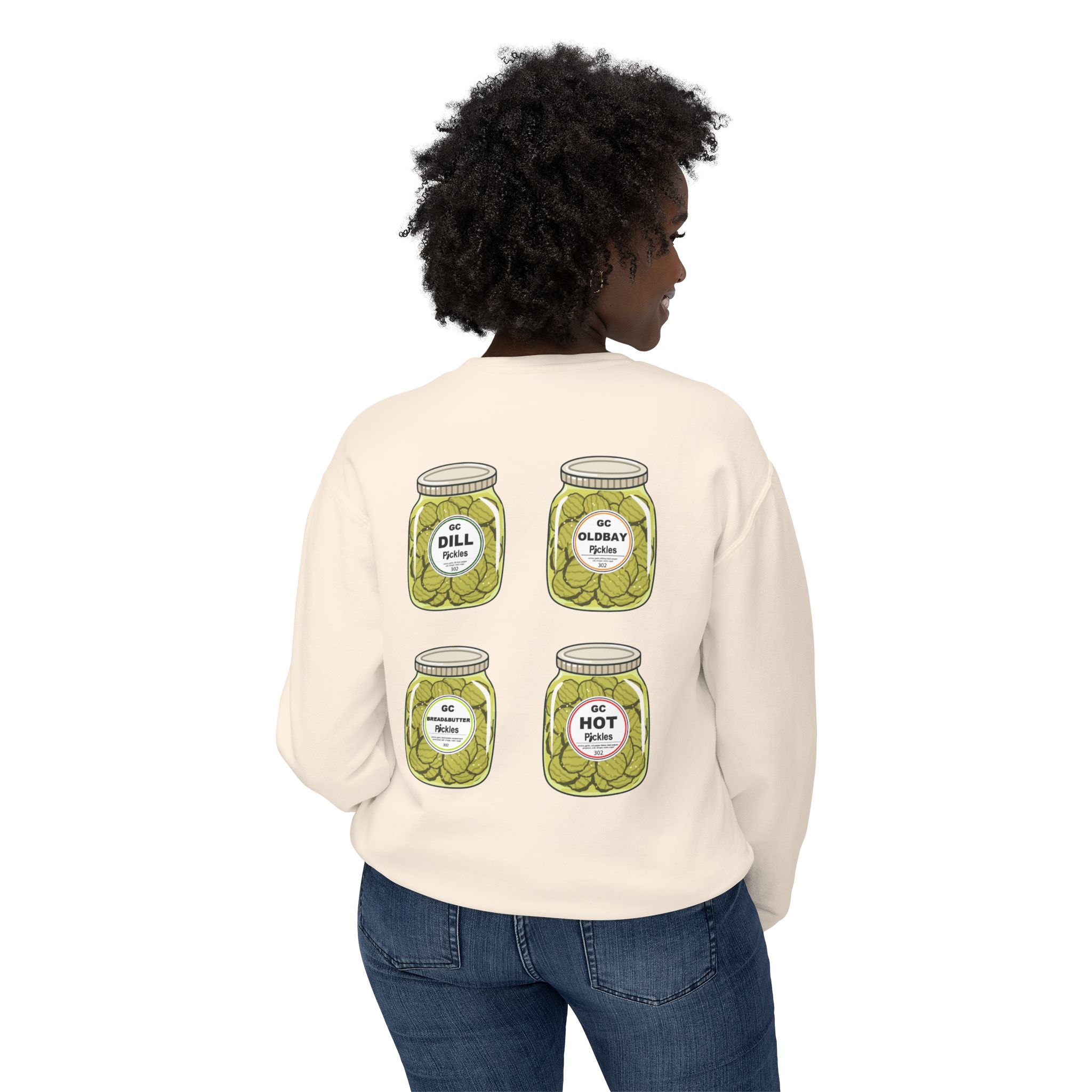 GC Cartoon Jar - Unisex Lightweight Crewneck Sweatshirt - Image 4
